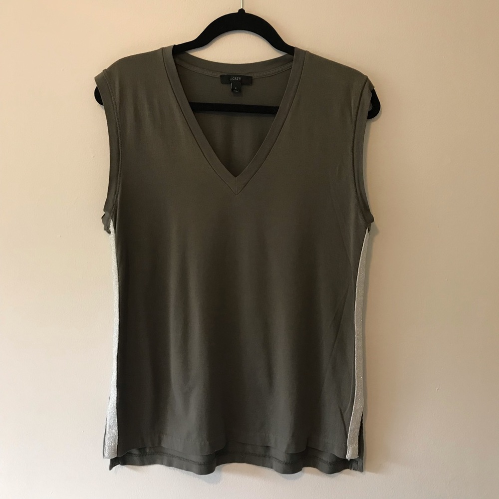 J Crew Black Label Army Olive Sleeveless Tank Top